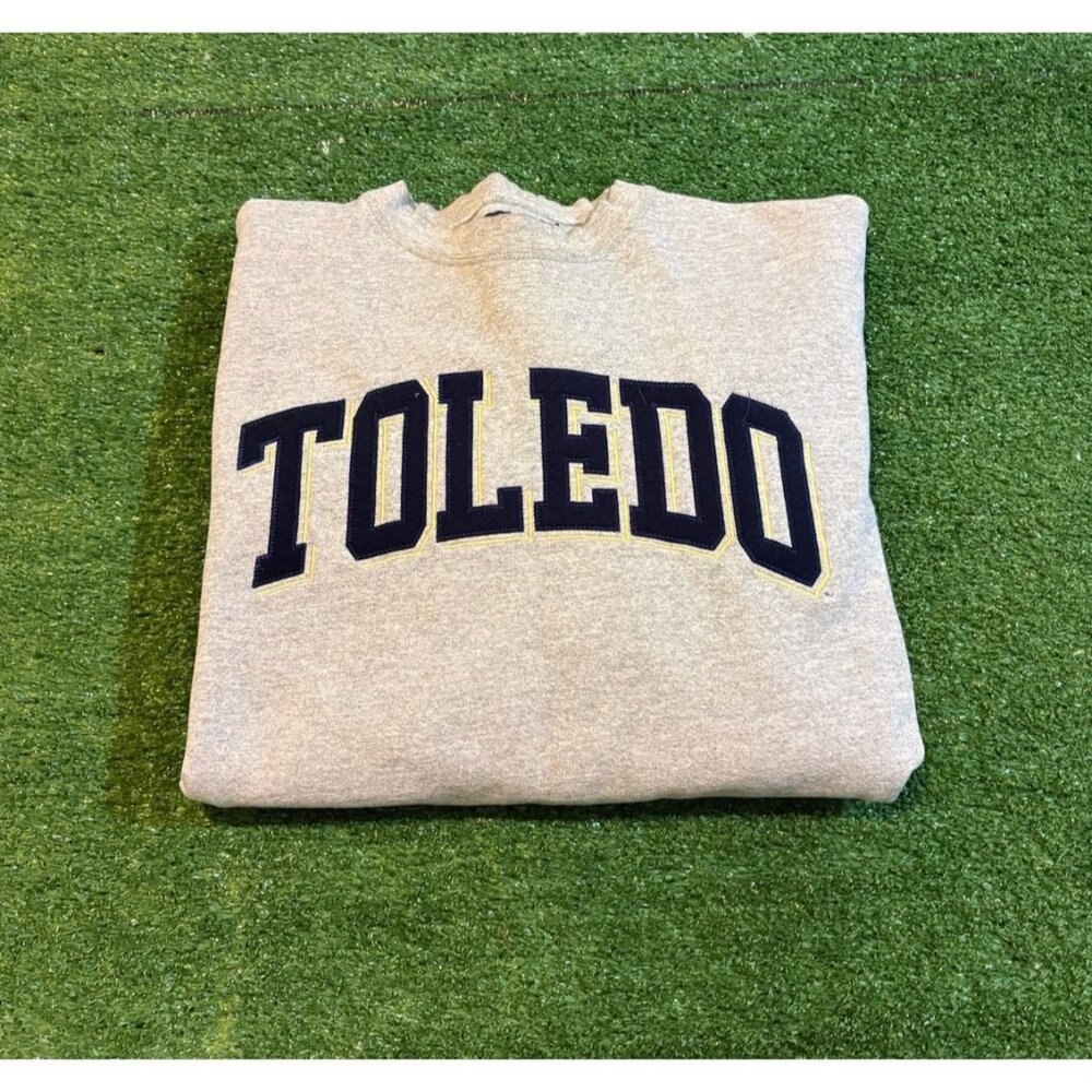Vintage Toledo Rockets sweatshirt mens XL gray gold crewneck thick heavyweight